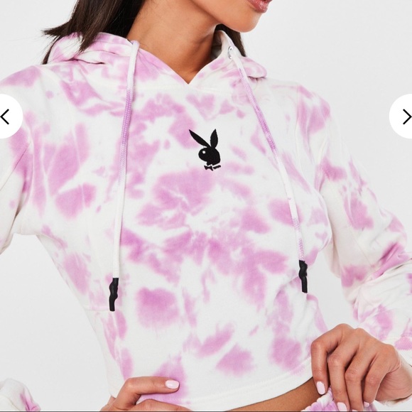 Playboy pink tie dye hoodie Clearance